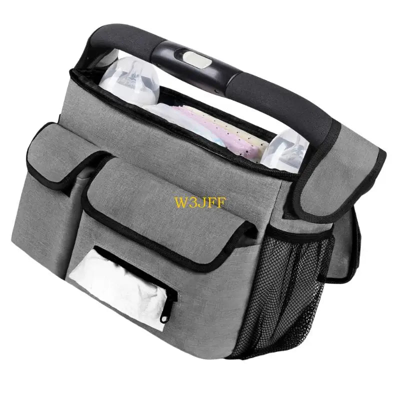 W3JF Oxford Fabric Travel Strollers Bag with Multiple Pockets Adjustable Straps for Diapers Bottles Baby Essential