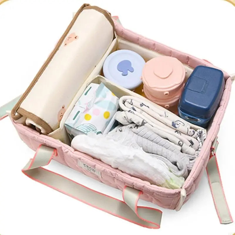 Multi Compartment Diaper Bag for Baby Essential Feature Foldable Design and Oxford Fabric A2UB