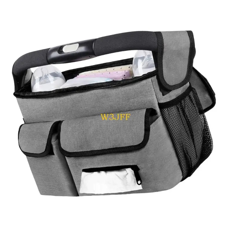 W3JF Oxford Fabric Travel Strollers Bag with Multiple Pockets Adjustable Straps for Diapers Bottles Baby Essential