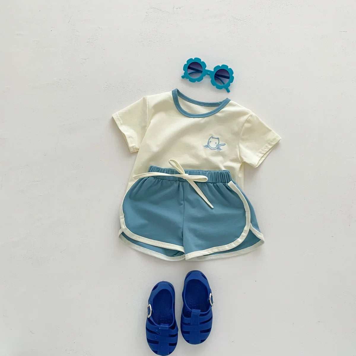 Summer Casual Baby Girl Tracksuits Embroidery Short Sleeve T-shirt Shorts Suits 2pcs Toddler Clothes Boys Girls Outfits